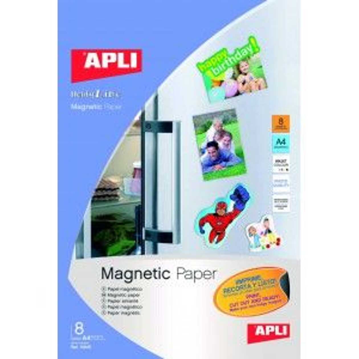 Label Magnetic Paper Apli Magnetic Paper 640 g, 8-sheet Inkjet A4 Photo Paper