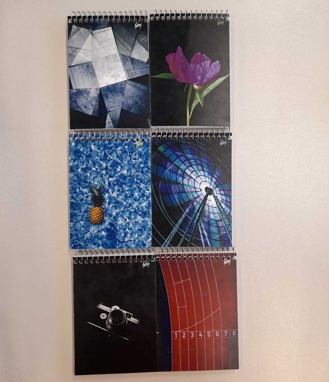 Notebook A7/80 l, 5x5 Square College Premium Spiral Above, (74x105 mm), Various Images
