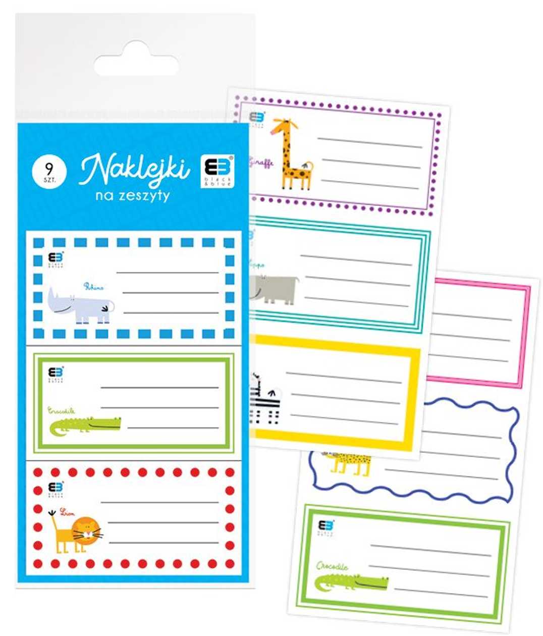 Booklet Stickers Black & Blue, Children, 9 pcs., Interdruk