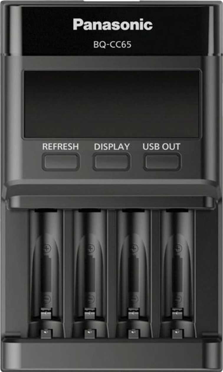 Battery Charger Panasonic Eneloop Pro Bq-Cc65E, Nimh Aa/Aaa 4 Separate Charging Channels, Charging Time 3H, Lcd Display, USB Charger Port