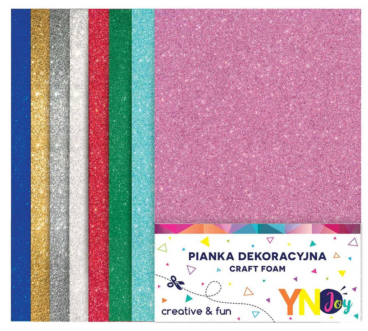 Handicraft Foam glitter 002 A4 Compl 8 Colours, Thickness 2 mm, Interdruk