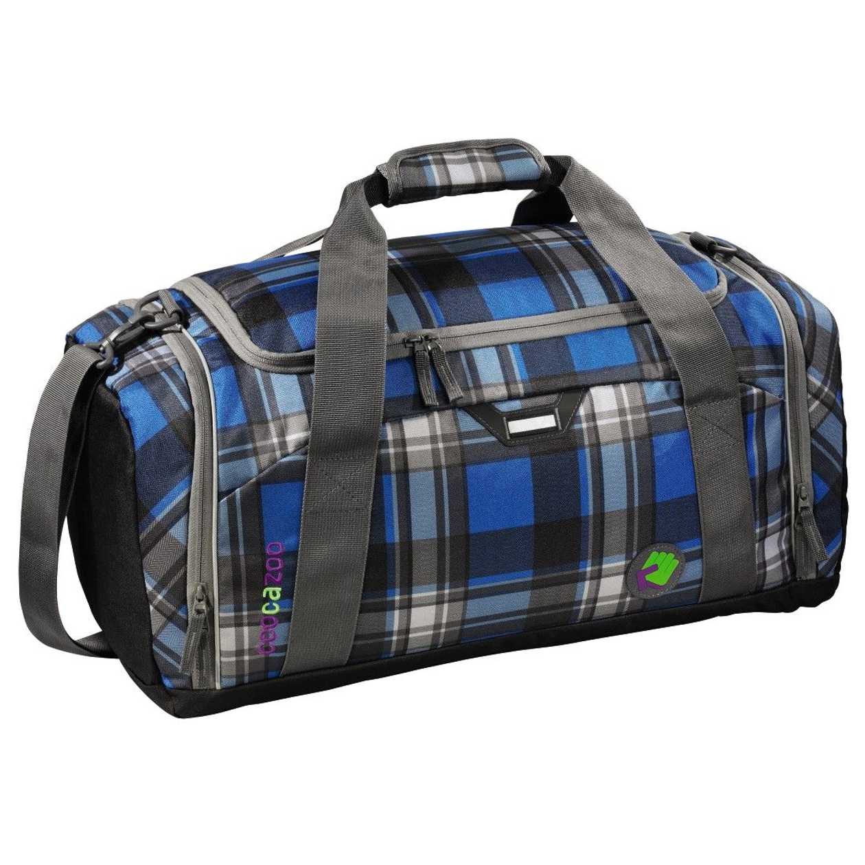 Large Coocazoo Sporterporter Scottish Check Sports Bag, Blue And Black Plaid
