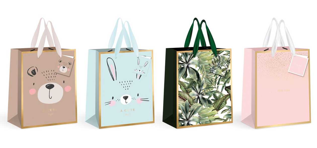 Gift Bag Jumbo Gold 210 g 33X46X10 cm, Assorted, Interdruk