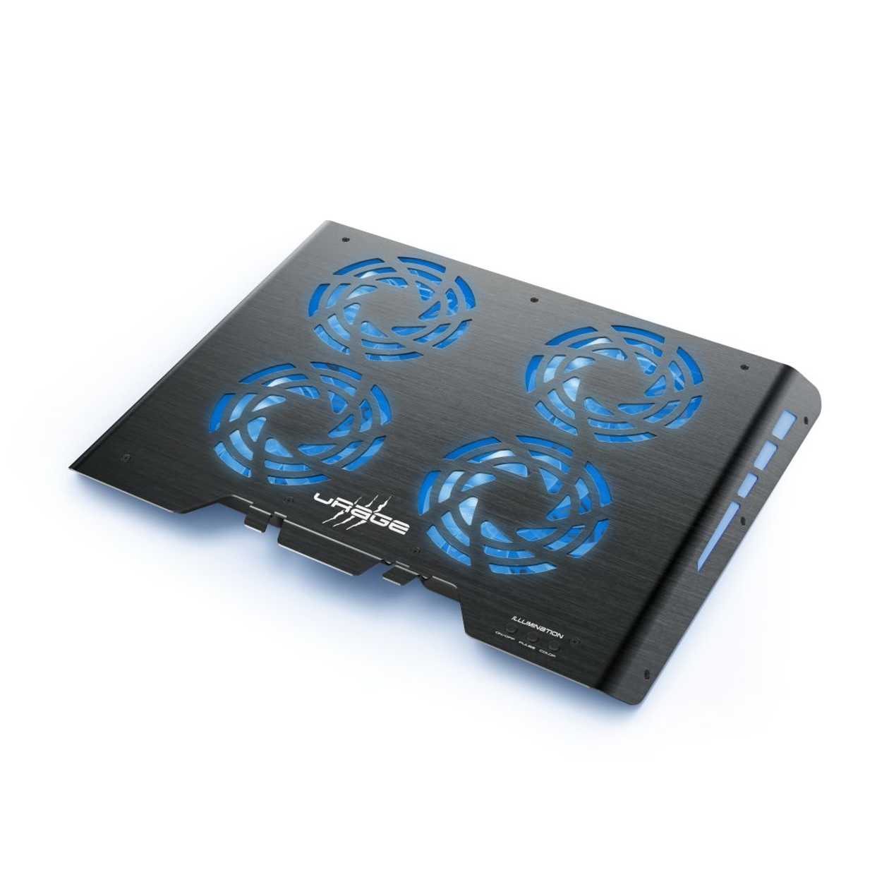 Laptop Cooling Tray Hama Urage Freezer 600 Metal, Up To 17.3", 4X Silent Fans, USB Power, 7 Different Coloured Led Light, Aluminium Aluminium