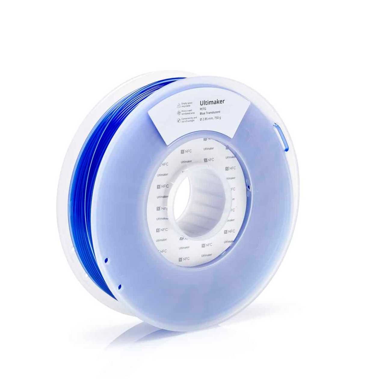Petg Filament for Ultimaker 3D Printer, Translucent Blue, 2.85 mm 750 g