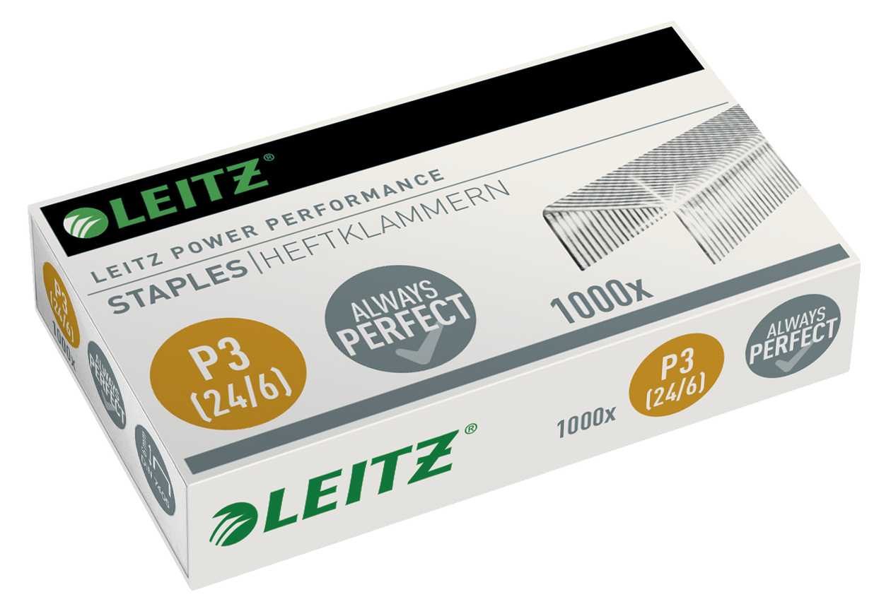 Clamps 24/6 Zinc, Leitz, 1000 pcs.