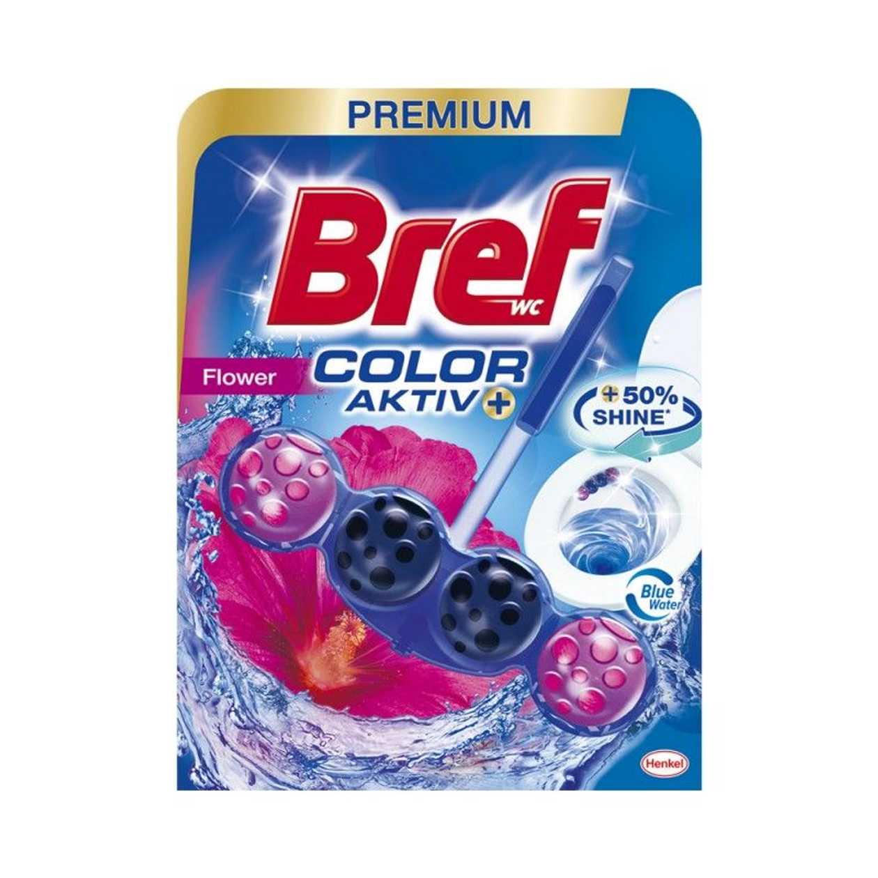 Toilet Freshener with Balls Bref Power Activ Blue Fresh Flowers 50 g