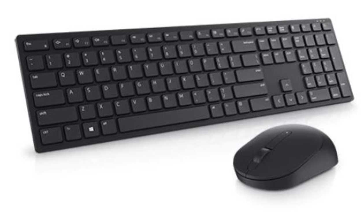Keyboard+Mouse Dell Km5221W Pro Wireless Keyboard And Mouse Estonian (Qwerty) Black/Black 2.4 ghz/Bluetooth5.0, 2Xaaa 1Xaa, Shallow Keys