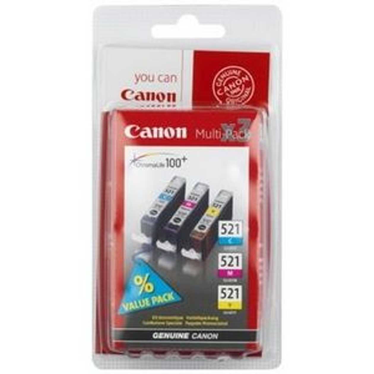 Ink Canon Cli-521 Color Kit Cyan/magenta/yellow Mp540/mp550/mp560 Mp620/mp630/mp640 Mp980/mp990  mx860 Ip3600/ip4600/ip4700