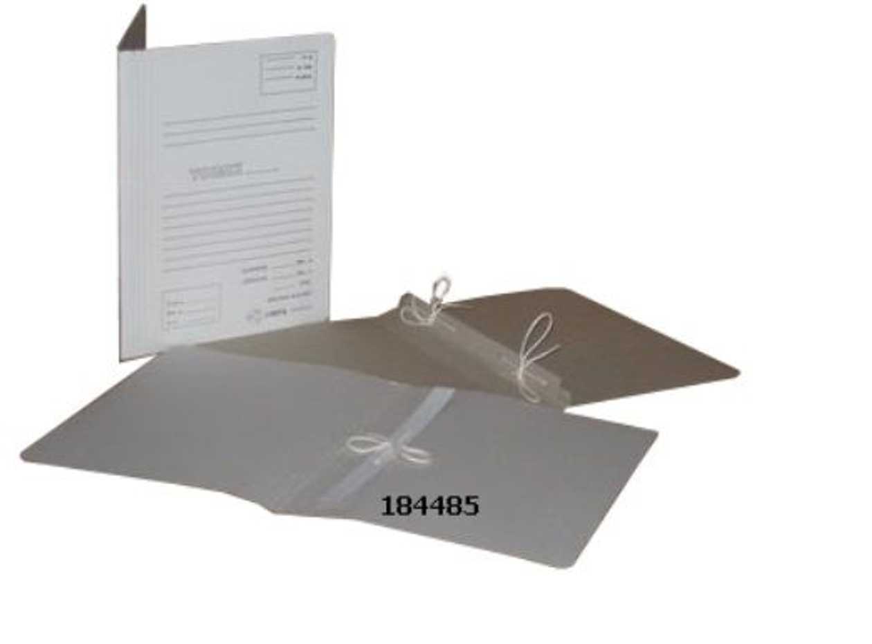 File Covers with A4 Print, 1 Ribbon, gray, glued (reinforced Back), (2 Holes)