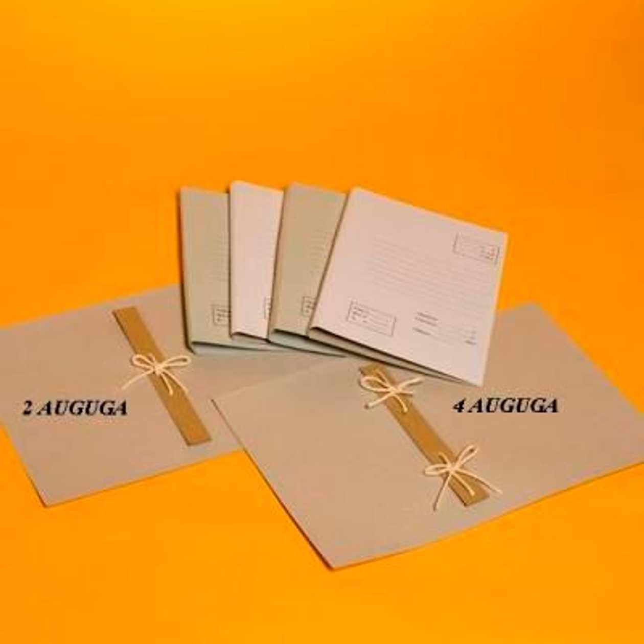 File Covers with A4 Print, 2 Ribbons, grey, (4 Holes)