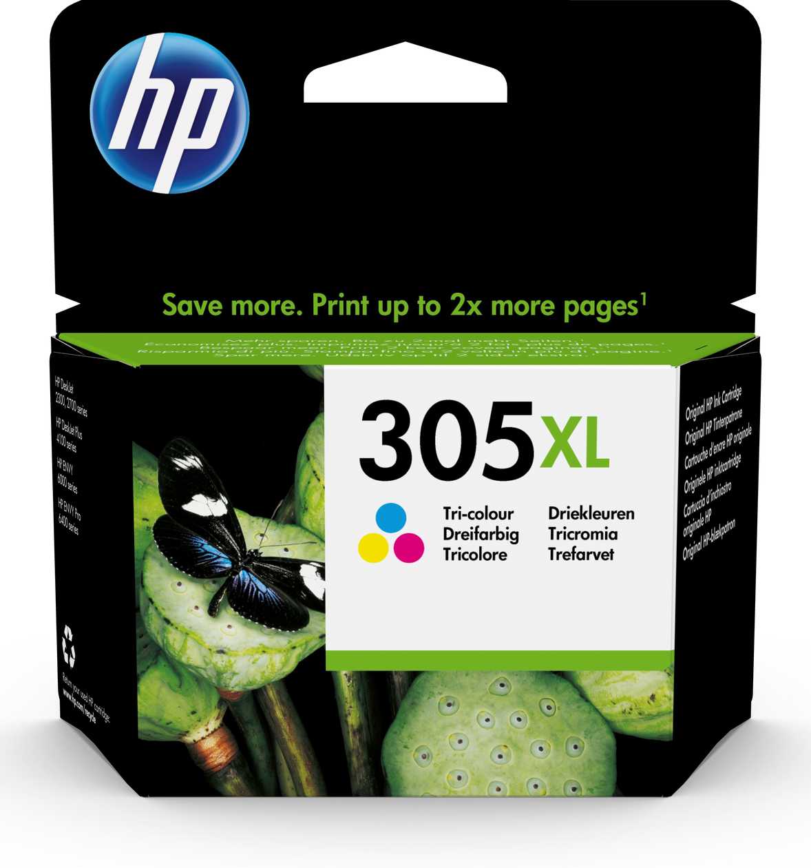 Tint Hp 305xl 3ym63ae Tri-color Colorful Bulky Black 4ml 240lk For Deskjet 23xx/27xx/plus 41xx; Envy 60xx/6020/6420/pro 64xx