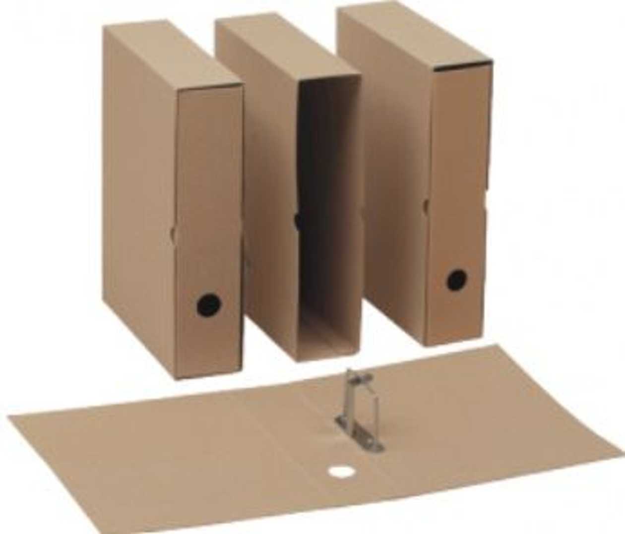Archive Covers A4 7cm with Clip + Box, Brown, Cardboard 600 g, Smlt