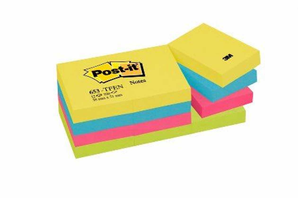 Self-Adhesive Note Paper Post-It 653 En Energia 38x51 mm (pack of 12 X100 l.)