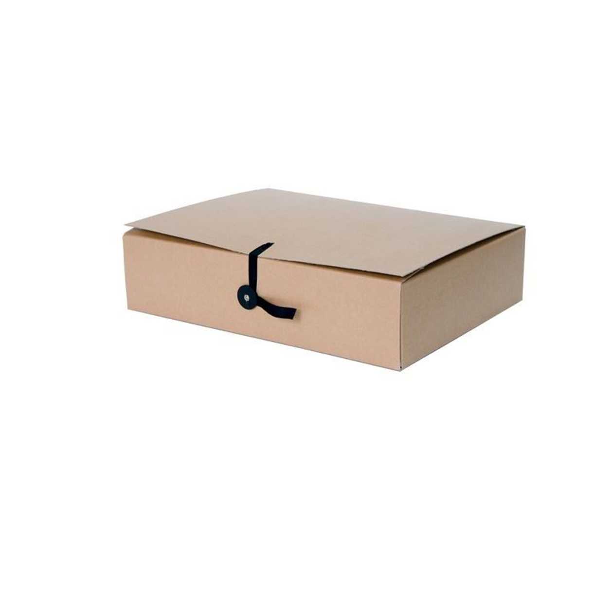 Archive Box/archive Covers A4 with Ribbon+button Fastening, Width 6cm, Cardboard 650 gsm, Brown, Smlt