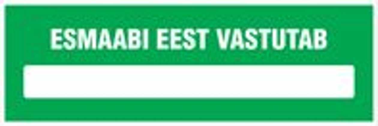 Safety - Label Responsible For First Aid, 65x200 mm Sticker
