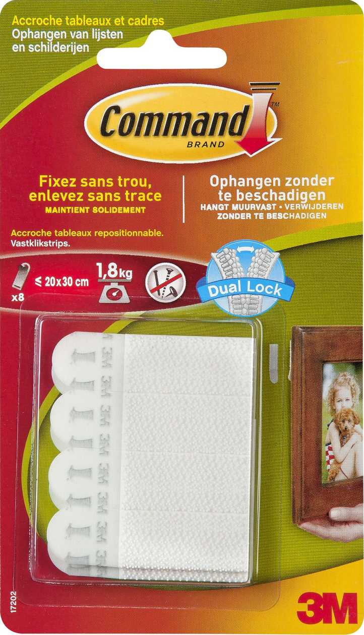Fixing Clip For Picture Frame Command 17202, Size S, 4 Pairs/p kg.,