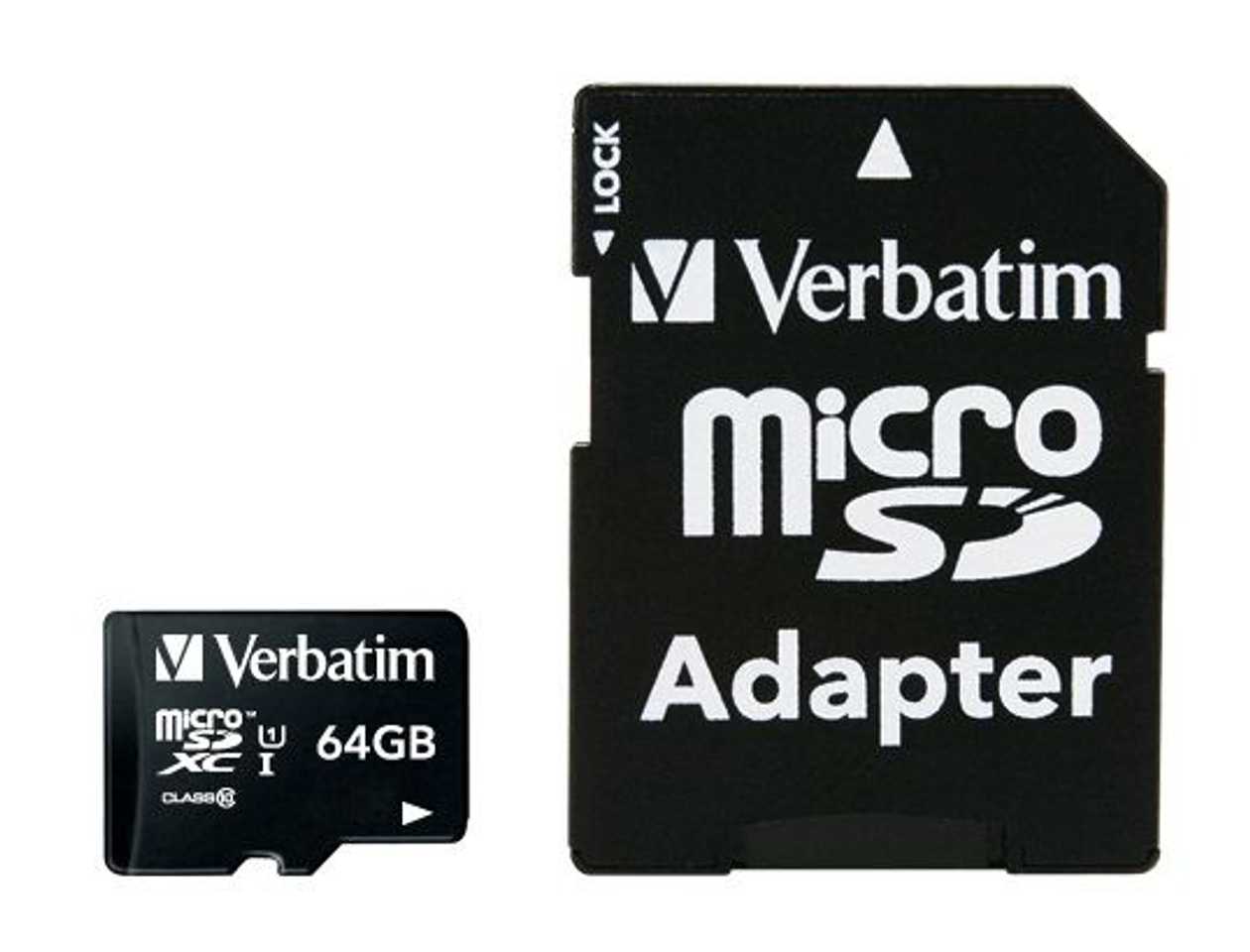 Memory Card Secure Digital Verbatim Microsdxc 64 gb Class 10 Uhs 1 + Adapter