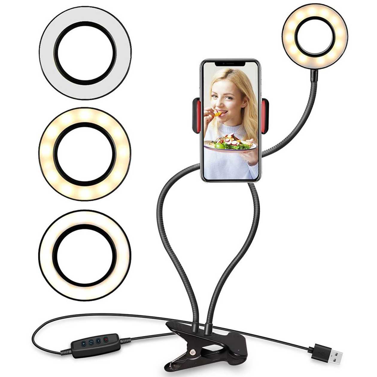 Phone Holder For Video Blogger Satzuma Video Blogger, With Lighting, Clip