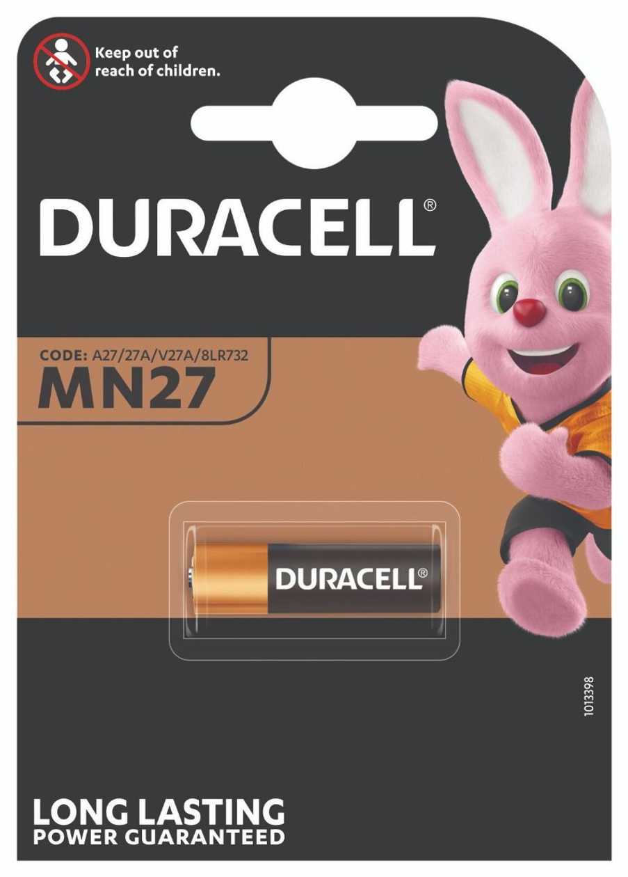 Battery Duracell Mn27 12V 18Mah H28 mm D7.7 mm - in Barrier And Car Barriers, Security Devices Etc. 27A L828 A27M El-812 B-1 Mn2 A27 El812