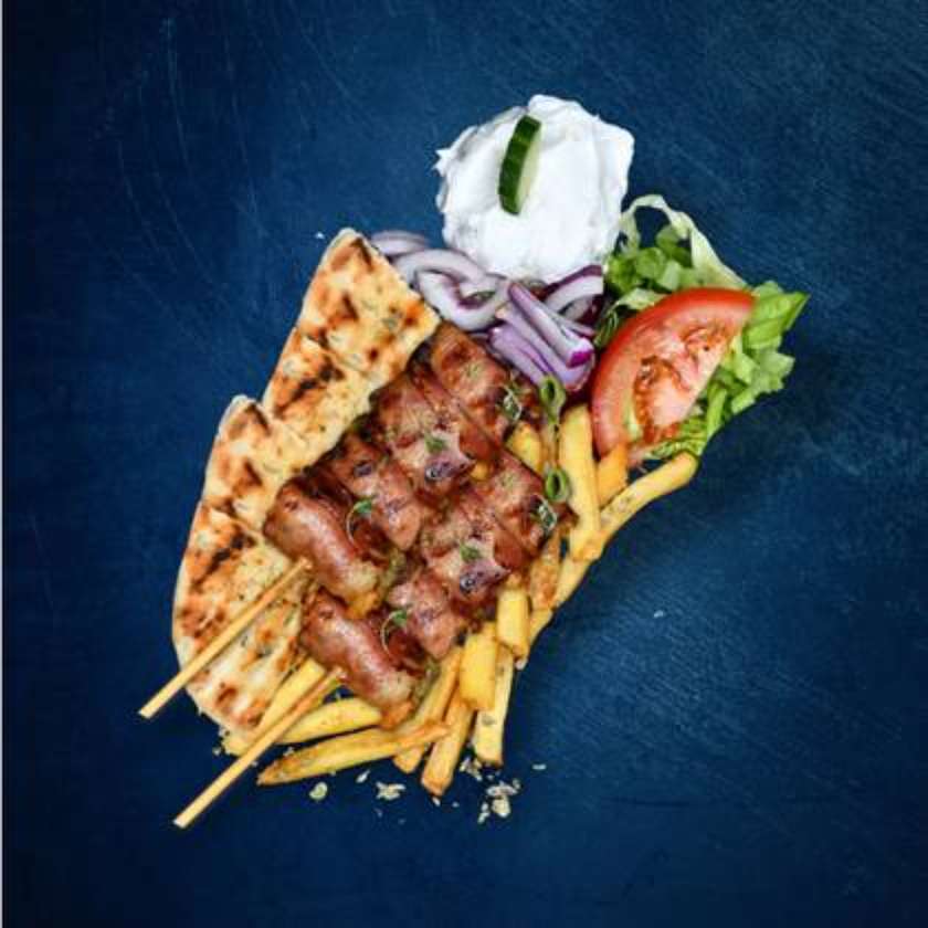 Medium Portion Chicken Bacon Souvlaki