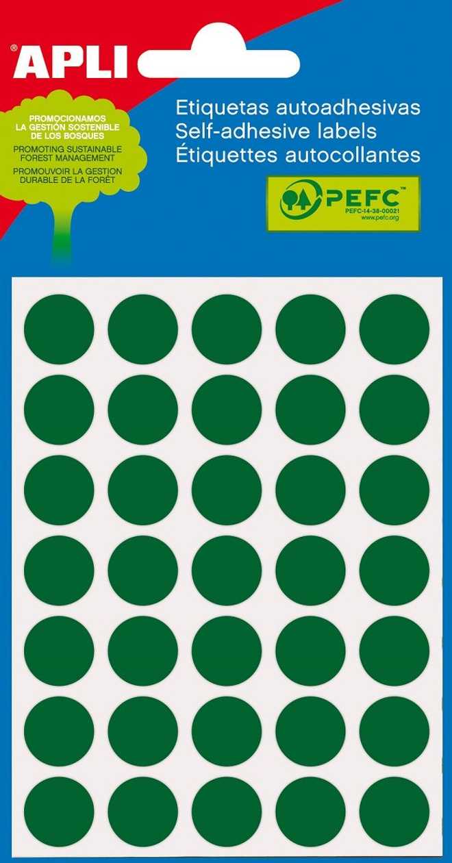 Label Round 13 mm green, Ref. 2058 175 pcs./p kg. Marking Point
