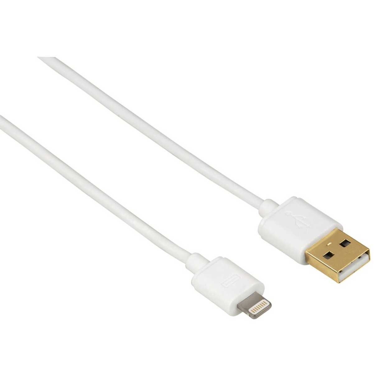 USB Cable USB-A -&Gt;Lightning Hama Charge & Sync Cable 1.5M White/White for Apple Ipod/Iphone/Ipad