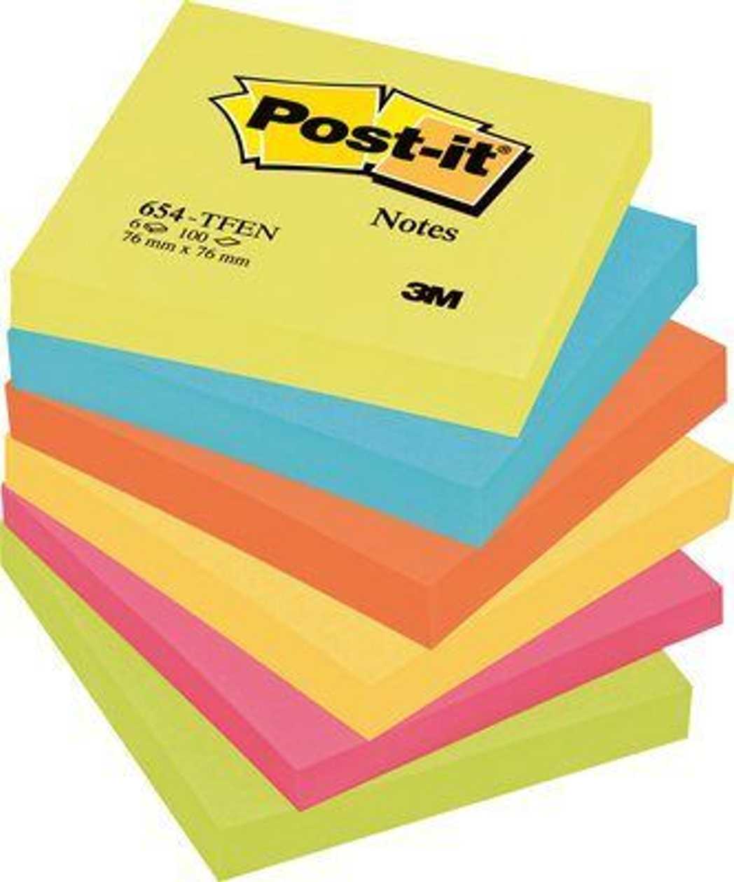 Self-Adhesive Note Paper Post-It 654 En Energia 76x76 mm (pack of 6*100 l.)