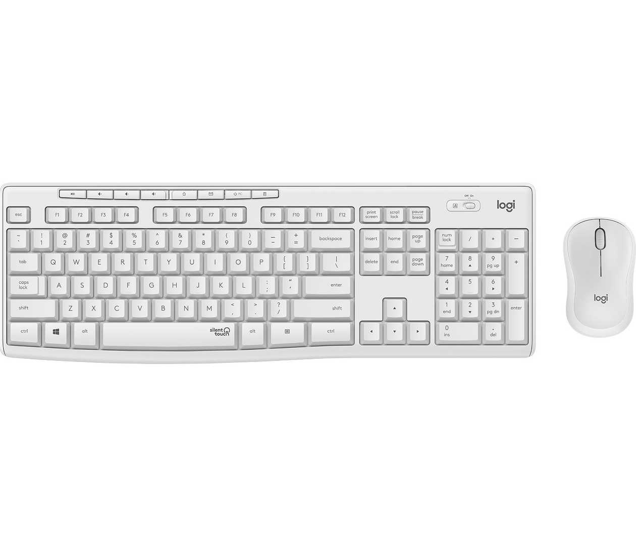 Keyboard+Mouse Logitech Silent Wireless Combo Mk295 White/White Nordic 2Yw