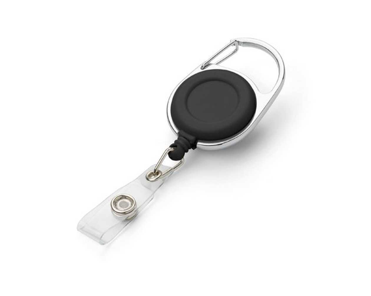 Card Holder with Carabiner Yoyo Buck Black