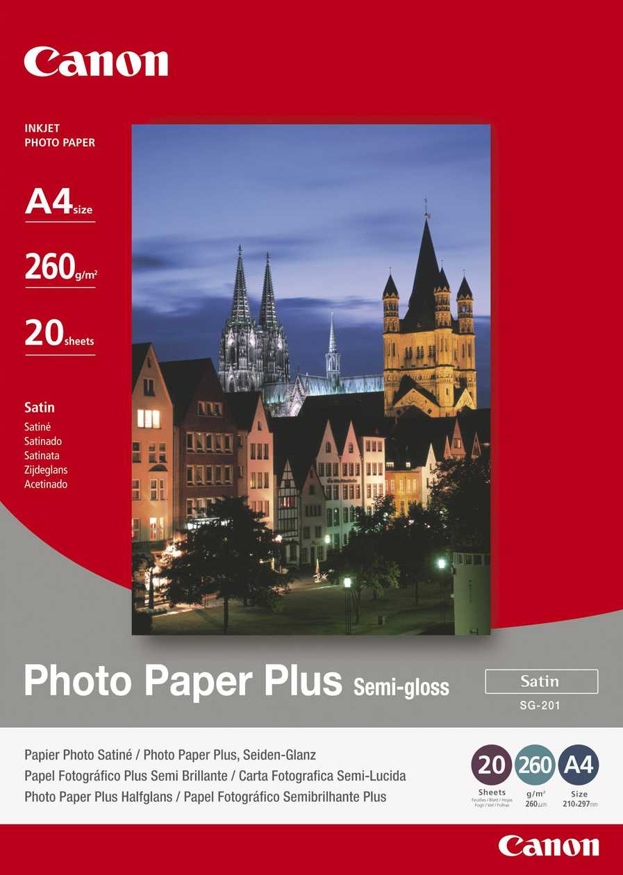 Paper Canon Sg-201 A4 20 l 260 gr Semi-gloss / Satin
