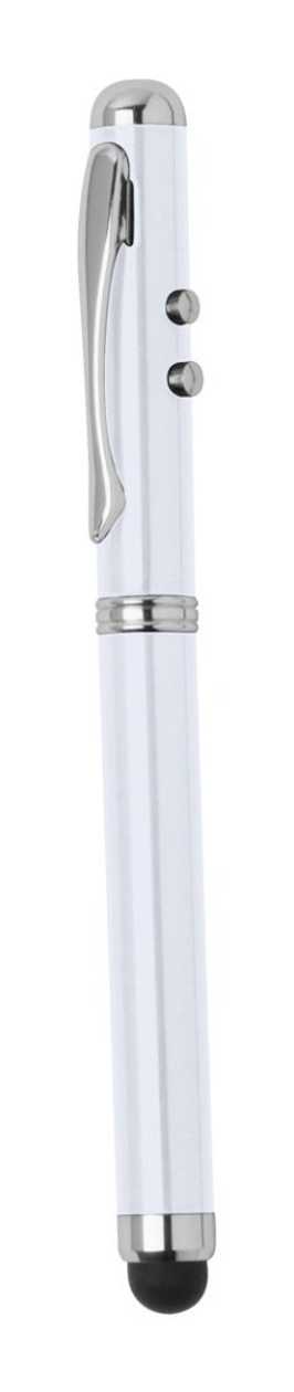 Laser Pointer Ballpoint Pen Snarry with Touch Tip, Red Laser Beam Up To 500M, White Casing, in gift Box