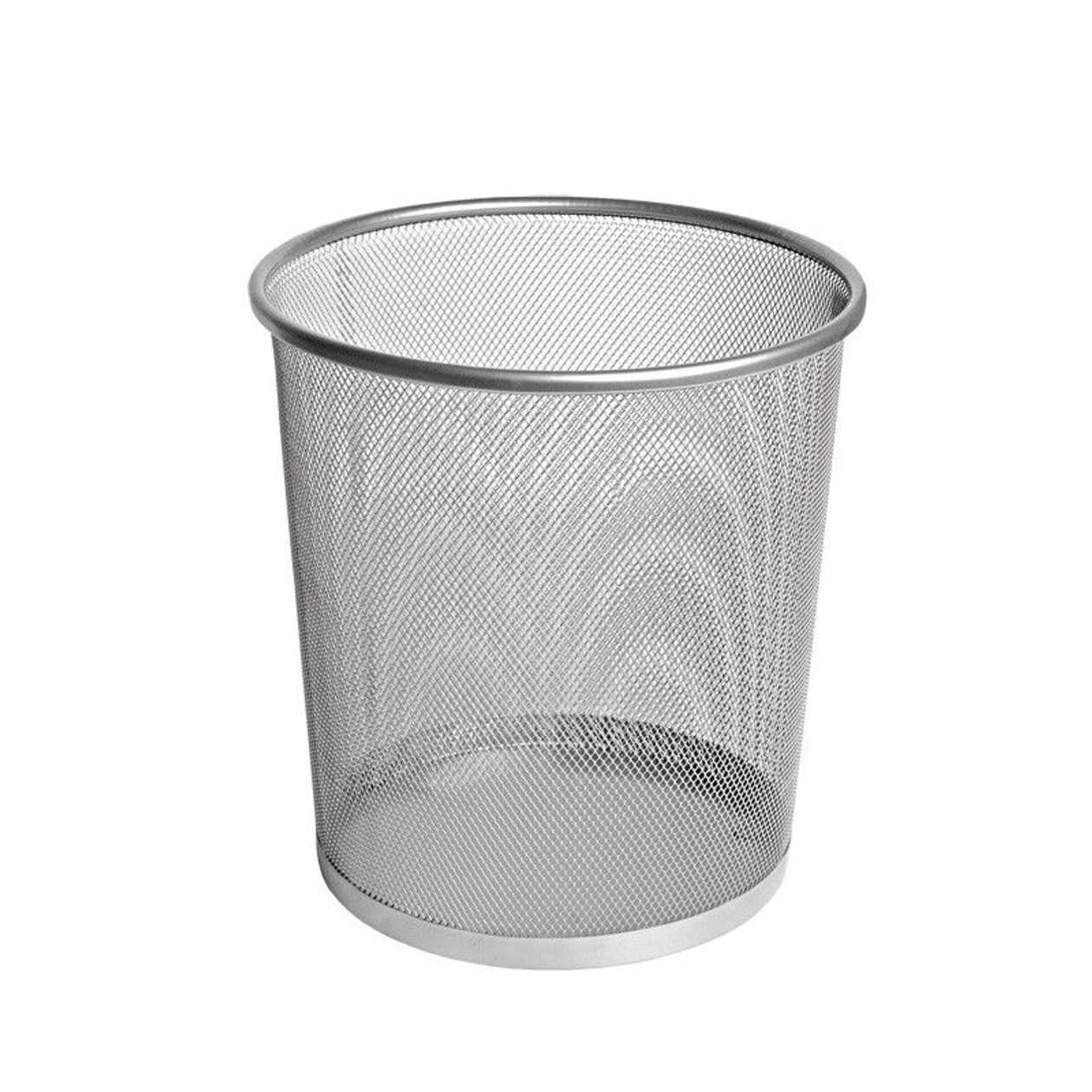 Paper Basket Silver Metal Mesh, 26x30 cm, Forofis