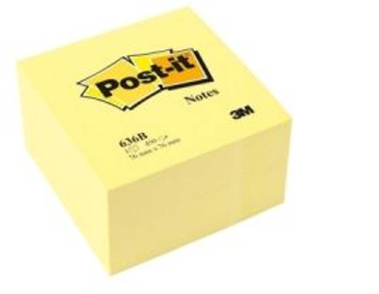 Note Paper Self-Adhesive Post-It 636b Yellow Cube 76x76 mm (cube 450 l.)