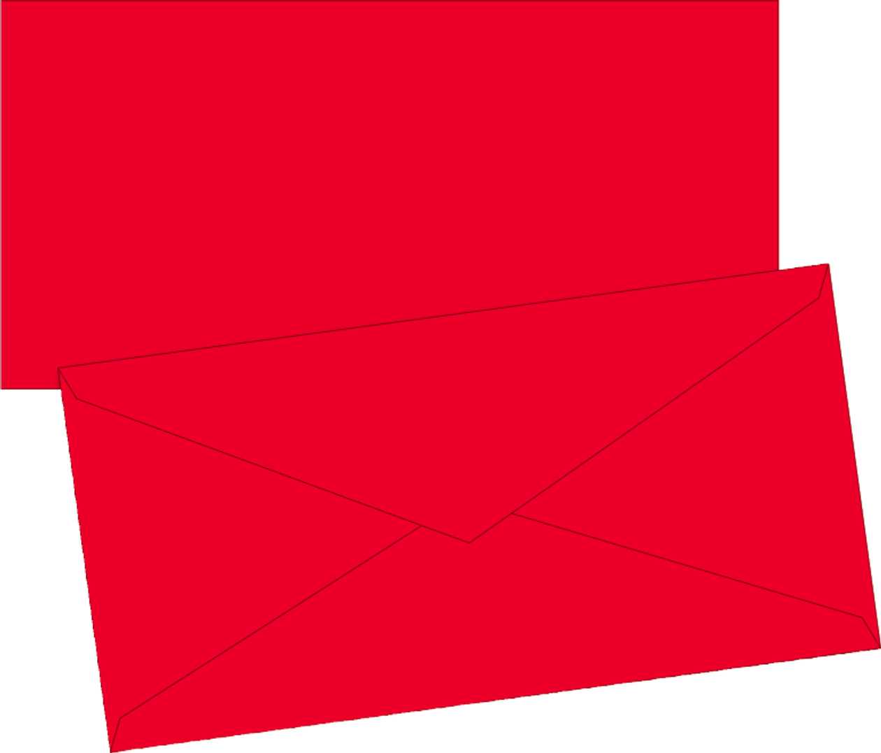Envelope C65 (dl) 10 pcs. In A Pack, Red, Brunnen