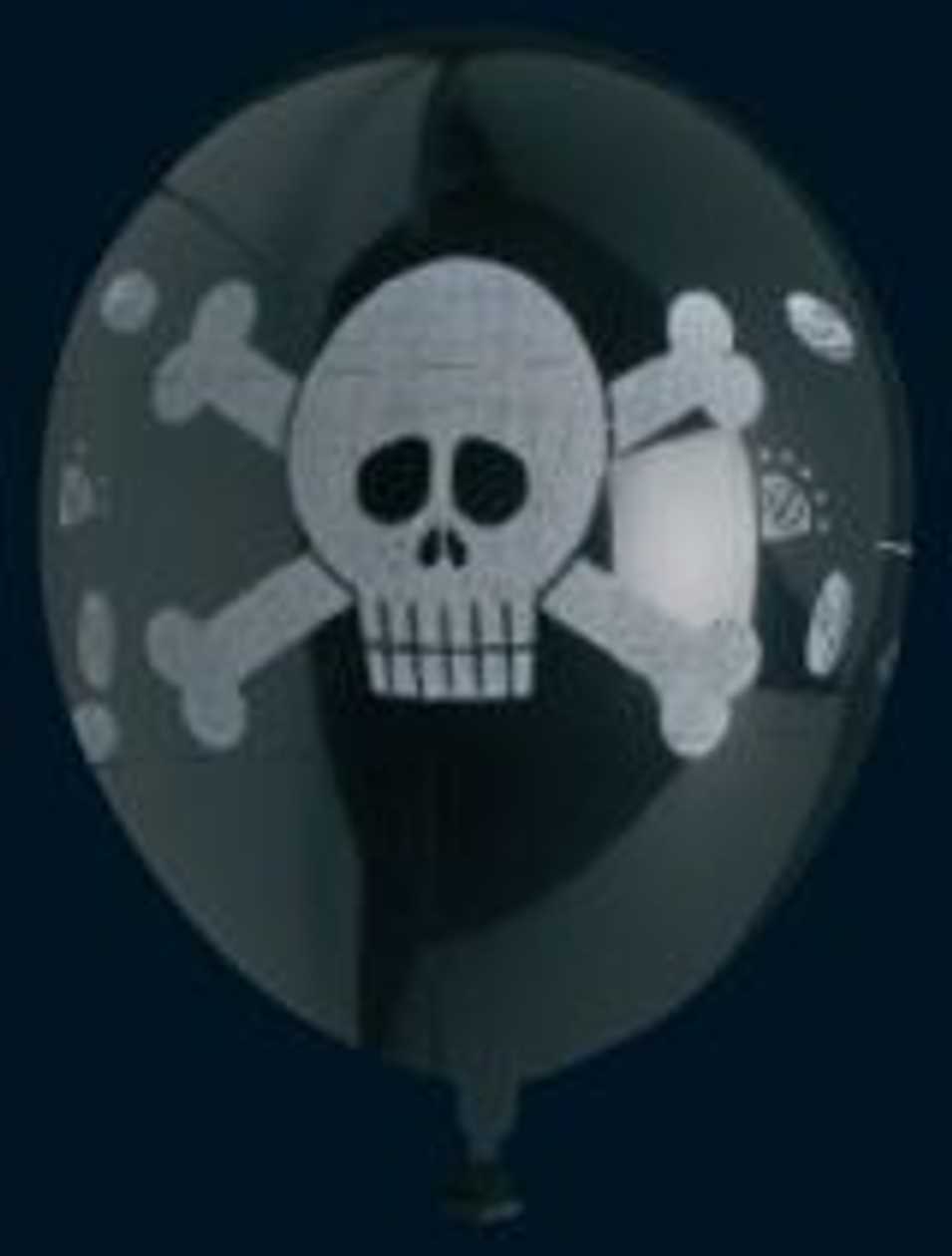 Balloons Pirate 8 pcs. in a Package, Black, with a Pirate, Viborg