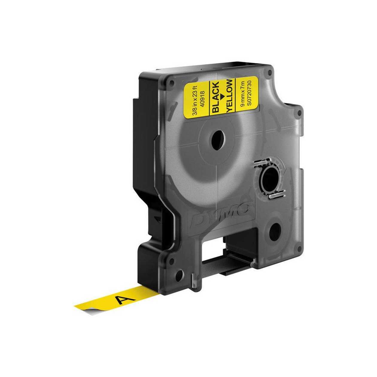Adhesive Letter Tape Dymo 9 mm, Black/Yellow 40918 D1 Tape Black/Yellow 7M