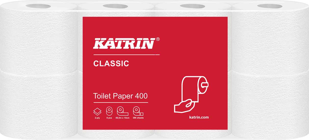 Toilet Paper Katrin Classic Toilet 400 2-layer 8 Rolls/p kg.