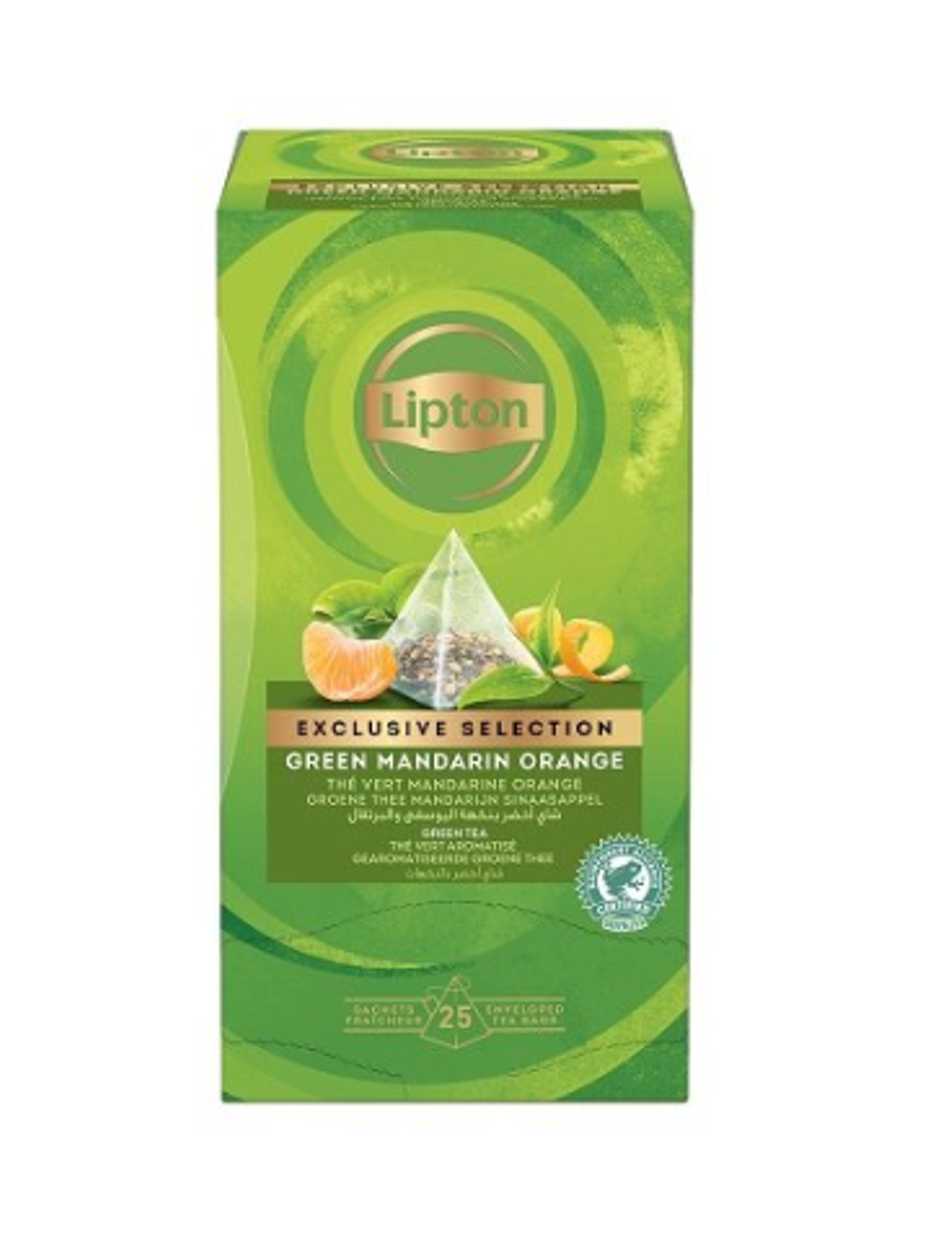 Green Tea Lipton with Mandarin And Orange 1.8gx25 pcs./p kg. (pyramid, Foil)