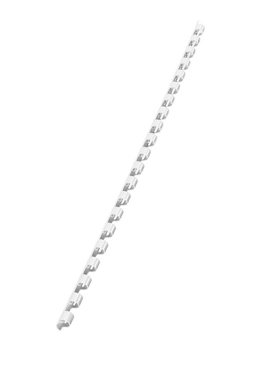 Binding Spiral 6mm White, Plastic For Max 25 Pages, gbc Bindingcomb White 21r6mm