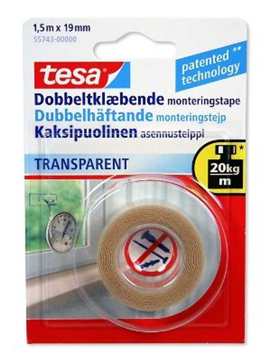 Double-sided Tape Tesa Transparent 1.5 mx19 mm