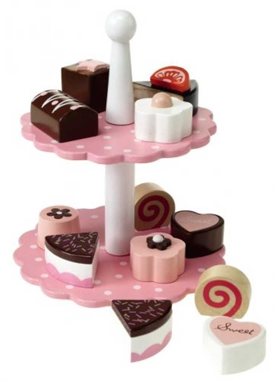 Cake Stand, 16x19 cm, Cookies About 4 cm, Wooden, 3+