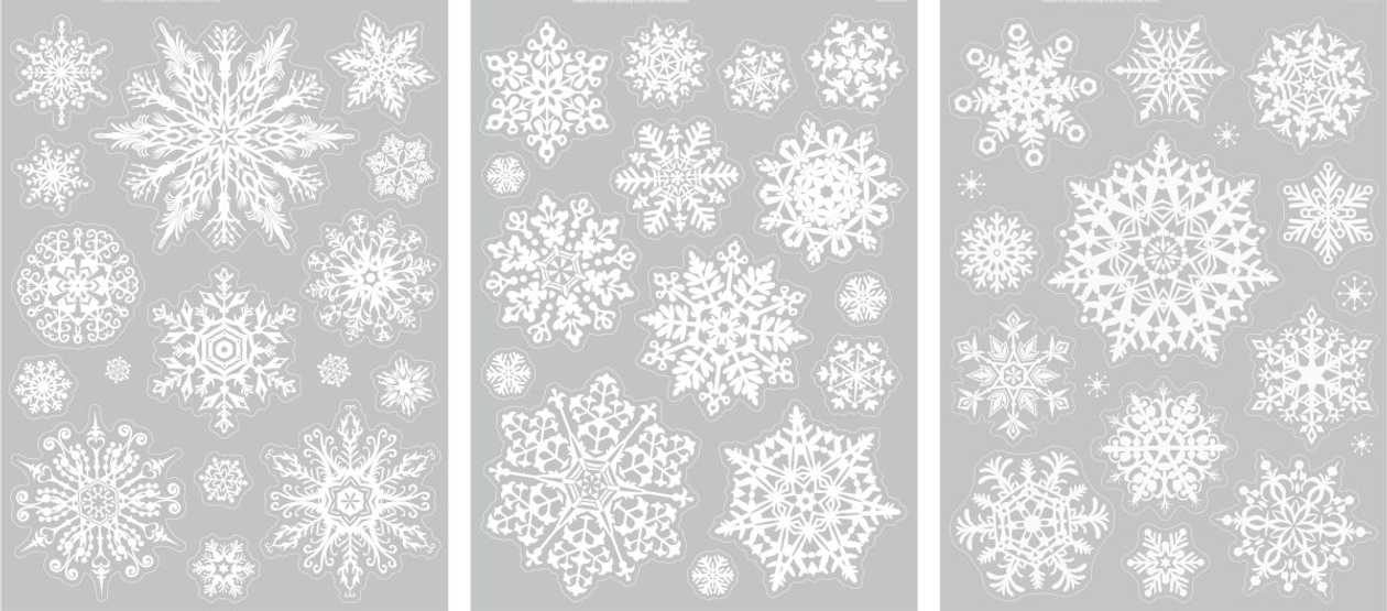 White Stars Window Sticker, A4 Sheet, 3-sheet Pack, Heyda