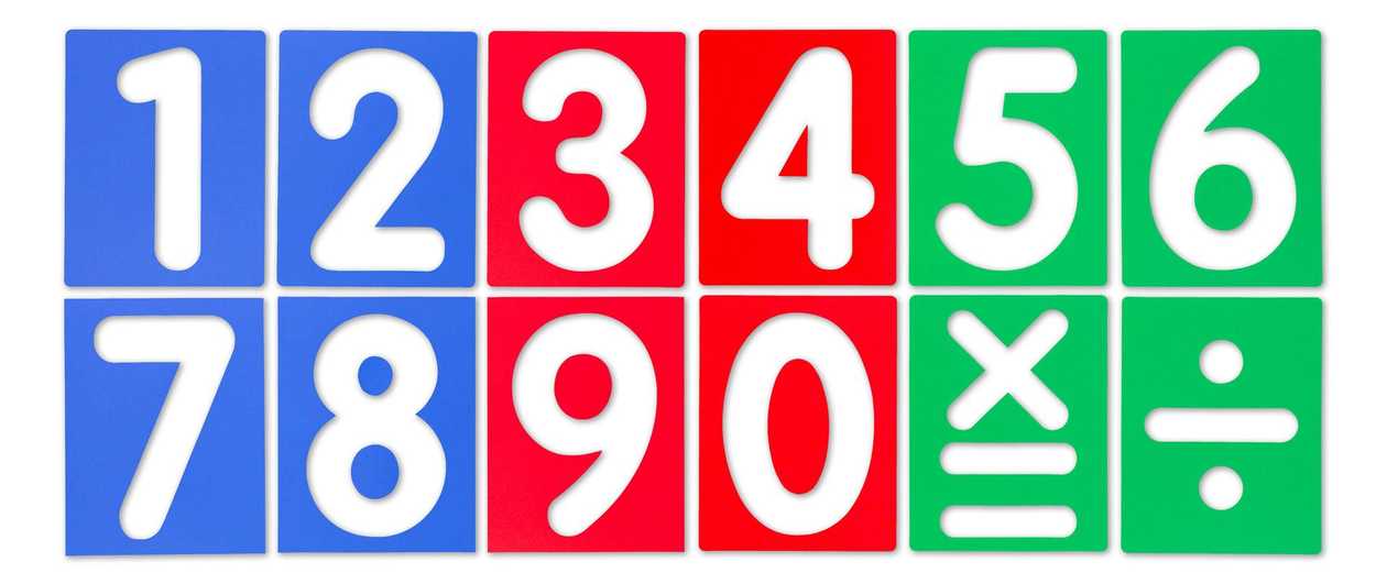 Stencils, Numbers 0-9, Height 16 cm