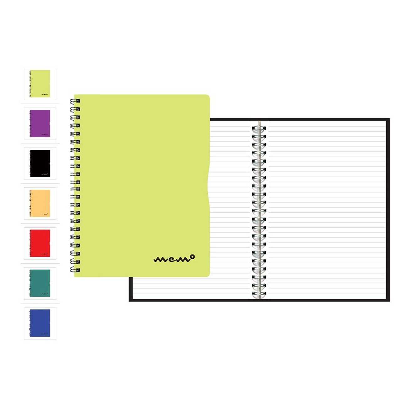 Folder A4 60 l Line Memo, Spiral Binding, Colored Plastic Covers
