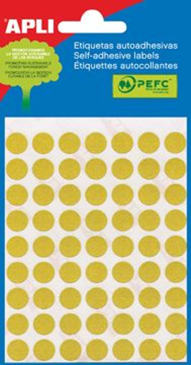 Label Round 10 mm Yellow, Ref. 2051 315 pcs./p kg. Marking Point