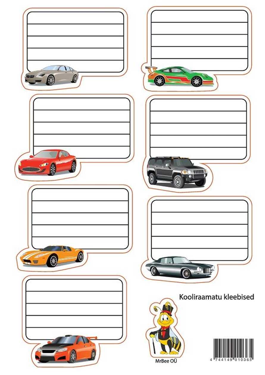 Booklet Sticker, with Cars