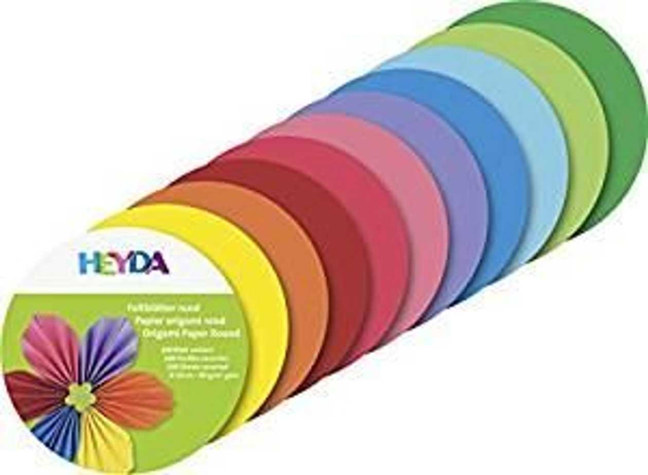 Origami Paper Round 10 cm 10 Colorsx10 Sheets In A Pack, 80 g/m2, Heyda