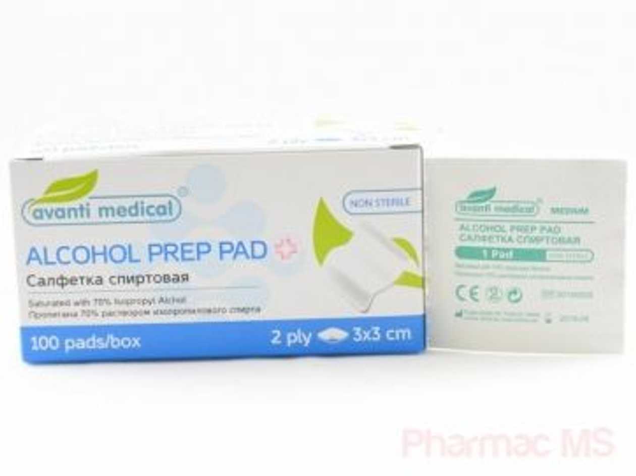 Spirit Wetted Napkins 3X3 100 pcs./Pk, Medrull