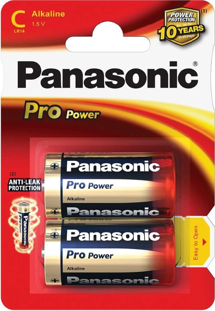 Batteries Panasonic Pro Power gold C Lr14, Alkaline, 2 Batteries